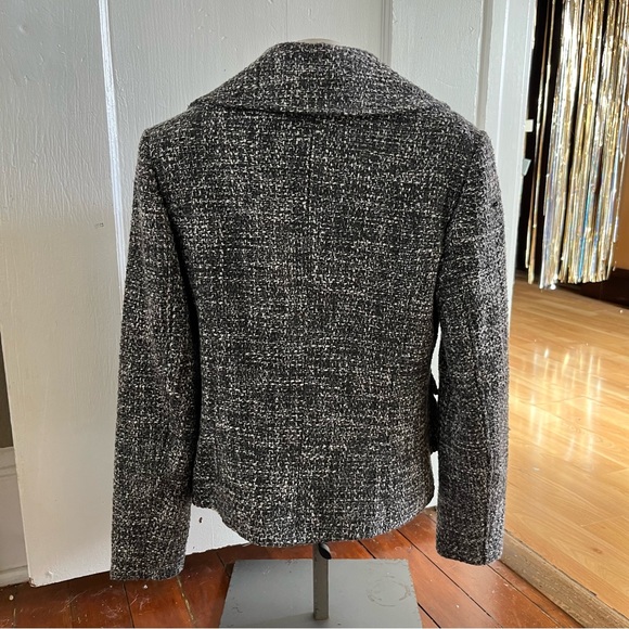 Mac & Jac Wool Blend Black/White Tweed Double-Breasted Jacket Blazer Medium - Picture 4 of 15